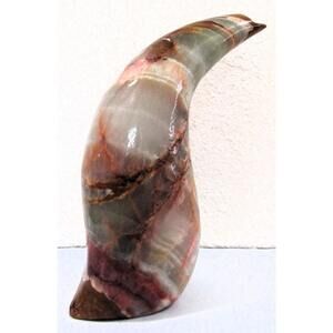 Polished Onyx Abstract Horn 11" Tall Table Sculpture